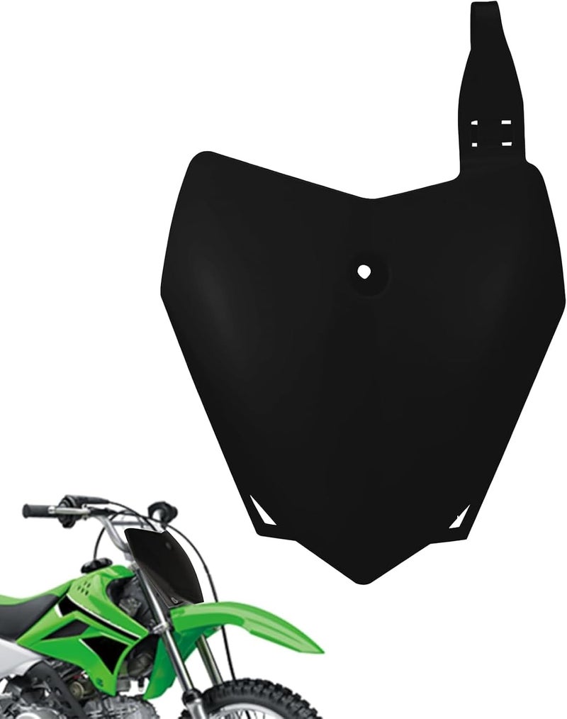 BAOUFF Front Number Plate for KLX110,Dirt Bike Plate Replacement for KLX 110 2010-2025/KLX 110L 2010-2024 Black - Image 1